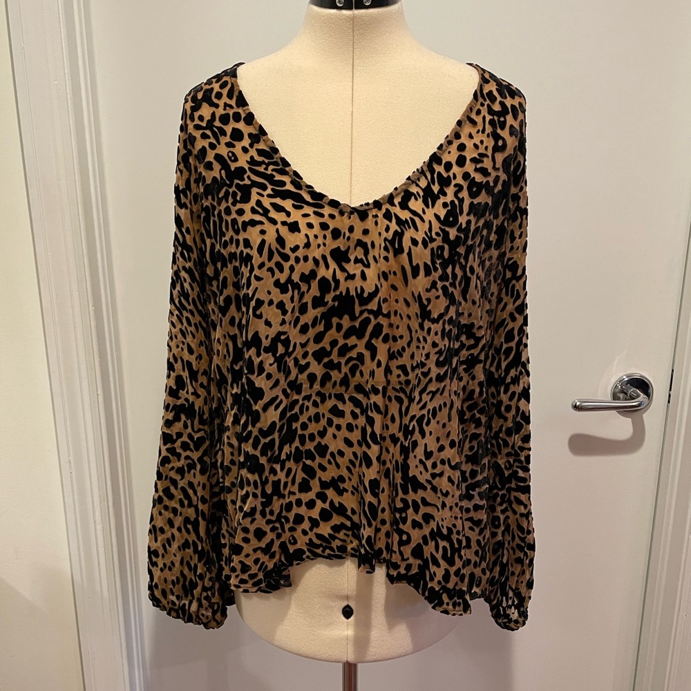 Lovers + Friends leopard burnout top